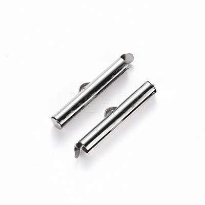 Tarnish Resistant 304 Stainless Steel Slide On End Clasp Tubes STAS-S115-01G-P-1