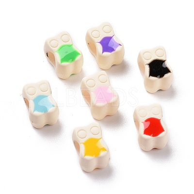 Rubberized Style Acrylic European Beads SACR-E009-10-1