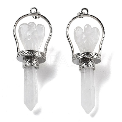 Natural Quartz Crystal Pointed Big Pendants KK-H491-01P-09-1