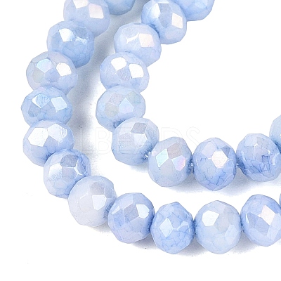 Anti-Tarnish Electroplate Rondelle Glass Beads Strands LS-EGLA-T021-3mm-17-04-1