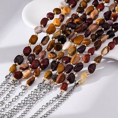 Natural Mookaite Beaded Bracelets for Women G-P563-07P-06-1