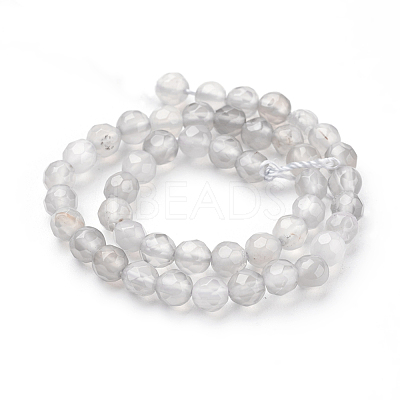 Natural Grey Agate Beads Strands X-G-G067-4mm-1-1