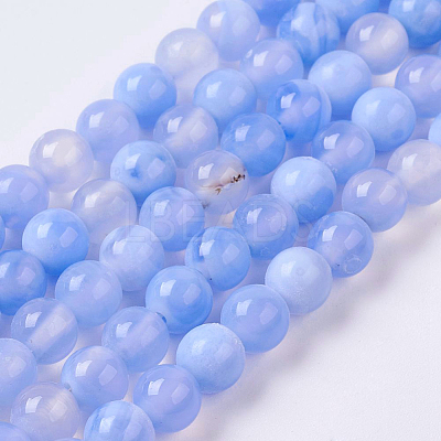 Natural Dyed & Heated Agate Bead Strands G-P277-01-6mm-1