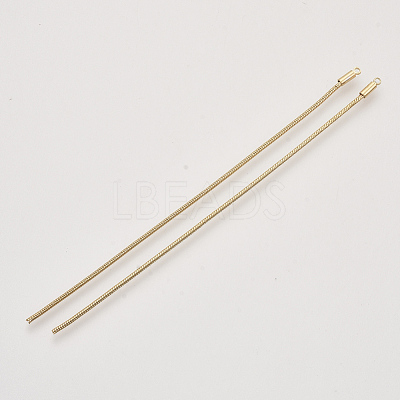Brass Snake Chain Tassel Pendants X-KK-T048-006G-NF-1