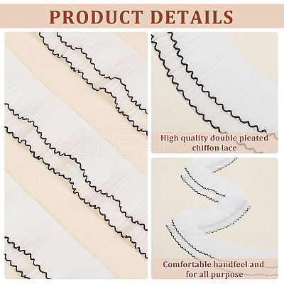 6 Yards 2-Layer Polyester Pleated Ribbon OCOR-FG0002-03B-1