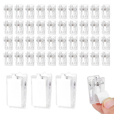 50Pcs Plastic Self-adhesion Photo Paper Craft Clips AJEW-GA0009-88-1