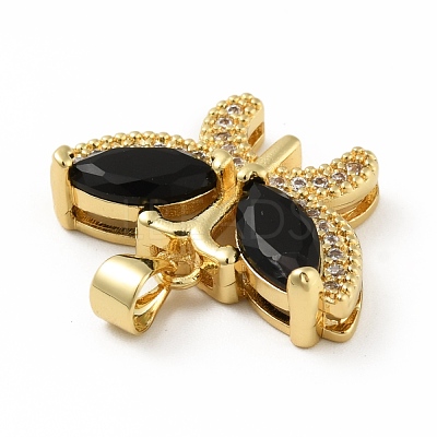 Brass Micro Pave Cubic Zirconia Pendants KK-B059-34G-1