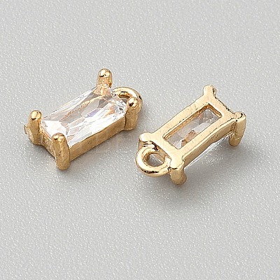 Golden Plated Brass Cubic Zirconia Charms LS-ZIRC-WH0015-01G-01-1