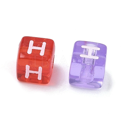 Spray Painted Transparent Acrylic Beads MACR-K365-07H-1