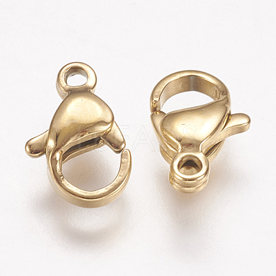 Ion Plating(IP) 304 Stainless Steel Lobster Claw Clasps STAS-P185-10-G-1