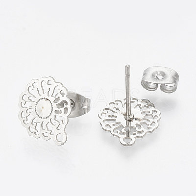Non-Tarnish 304 Stainless Steel Stud Earring Findings STAS-S079-35B-1