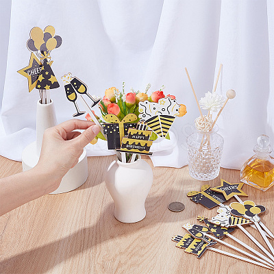 14Pcs Wooden Picks for Vase Decorations AJEW-SP0004-71D-1