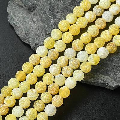 Natural Crackle Agate Beads Strands G-G055-8mm-6-1