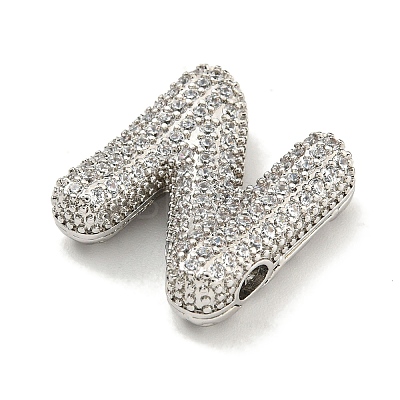 Platinum Plated Brass Micro Pave Cubic Zirconia Pendants KK-L073-001P-N-1