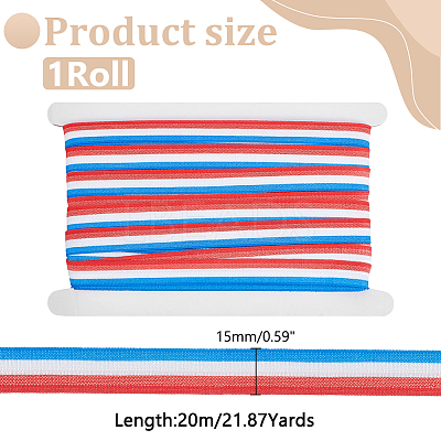 20M Polyester Striped Elastic Cords SRIB-WR0001-13-1