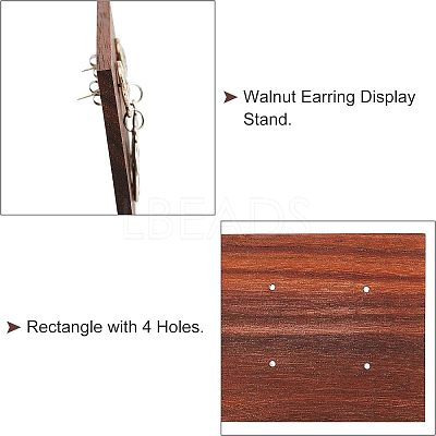 4Pcs 2 Style Black Walnut Earring Display Stand EDIS-FG0001-45-1
