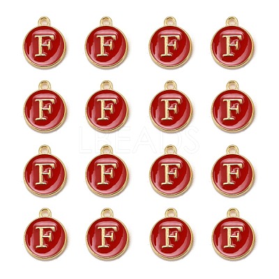 Golden Plated Alloy Enamel Charms X-ENAM-S118-03F-1