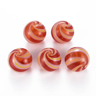Transparent Handmade Blown Glass Globe Beads GLAA-T012-28-1