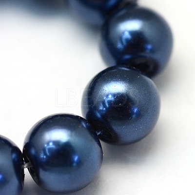 Baking Paint Pearlized Glass Pearl Round Bead Strands X-HY-Q003-4mm-15-1