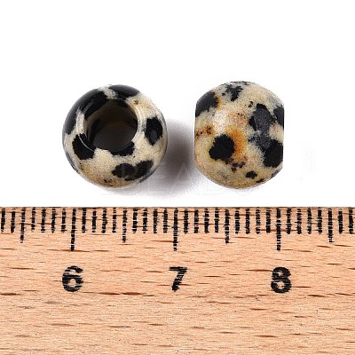 Natural Dalmatian Jasper European Beads G-T092-10mm-28-1