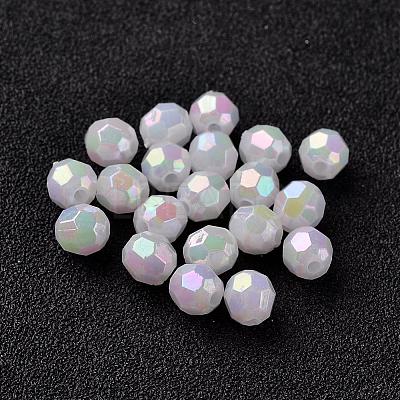 AB Color Plated Eco-Friendly Poly Styrene Acrylic Round Beads TACR-L004-6mm-78-1