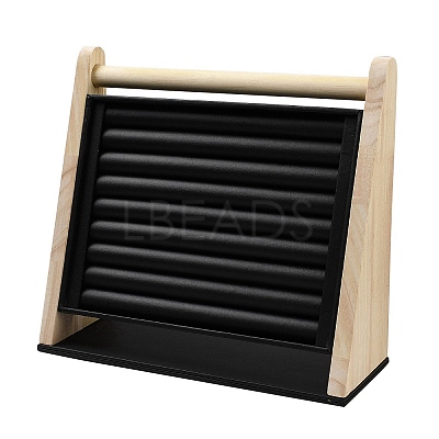 PU Leather with Wood Jewelry Display Stands NDIS-F004-03A-1