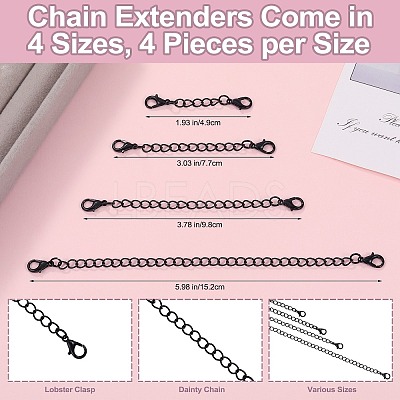 4 Styles Iron Chain Extender FIND-SZ0003-75A-1