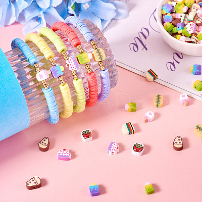 80G Handmade Polymer Clay Beads CLAY-TA0001-63-1
