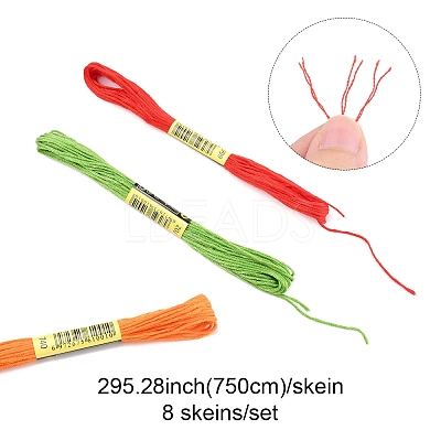 7 Sets 7 Colors Cotton Crochet Threads OCOR-FS0001-02B-1