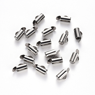 Tarnish Resistant 304 Stainless Steel Slide On End Clasp Tubes STAS-S115-01A-P-1