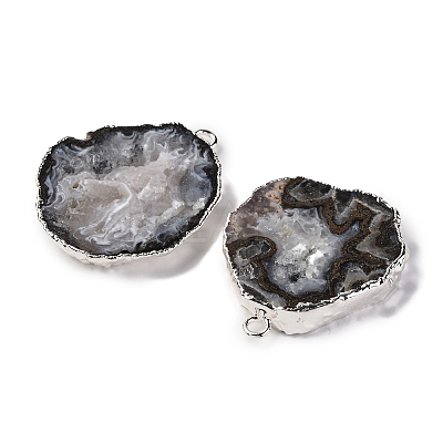 Imported Natural Geode Agate Big Pendants G-G895-08S-01-1