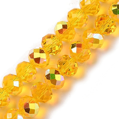 AB Color Plated Transparent Electroplate Beads Strands EGLA-H104-06E-1