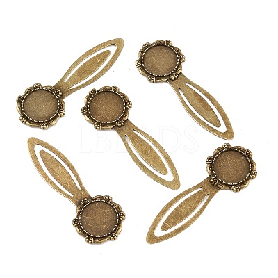 Iron Bookmark Cabochon Setting PALLOY-S033-09AB-NR-1