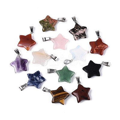 Natural & Synthetic Mixed Stone Pendants G-Q601-01P-1