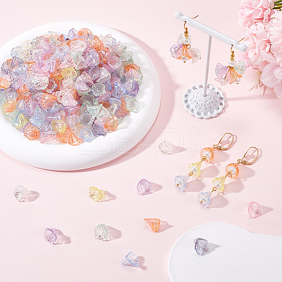 500Pcs Transparent Acrylic Bead Caps TACR-SP0001-06-1