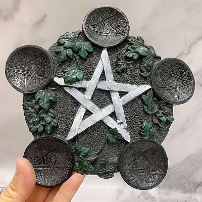 Resin Star Wooden Tealight Candle Holders PW-WG42BE3-05-1