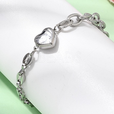 304 Stainless Steel Link Bracelets BJEW-H644-14P-1