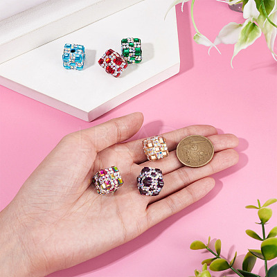 6Pcs 6 Colors Handmade Polymer Clay Rhinestone Beads RB-TA0001-31-1