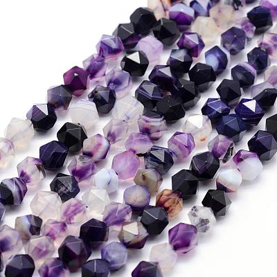 Natural Striped Agate/Banded Agate Beads Strands G-F523-03B-8mm-1