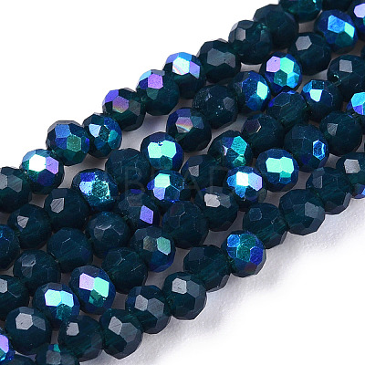 Electroplate Opaque Solid Color Glass Beads Strands EGLA-A034-P2mm-L07-1