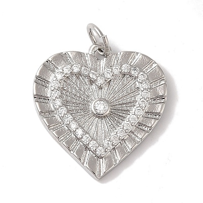 Rack Plating Brass & Cubic Zirconia Pendants KK-L216-053P-1