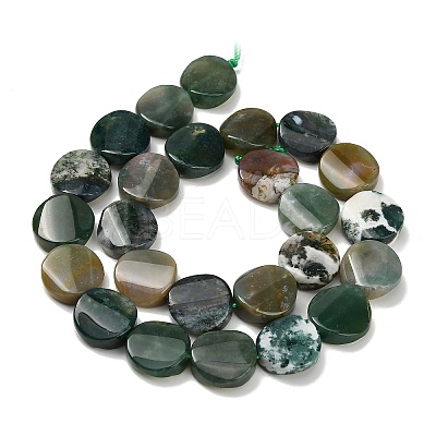 Natural Moss Agate Beads Strands G-NH0028-03-1
