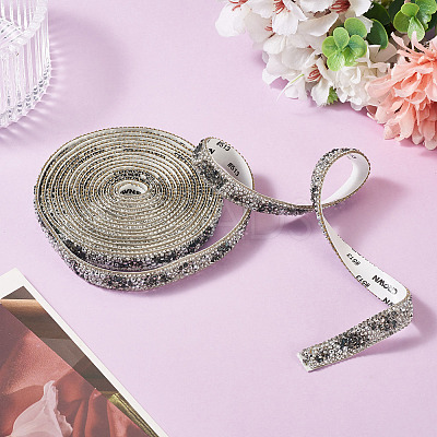 Hotfix Rhinestone Ribbon Trimming DIY-TAC0051-002E-1-1