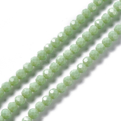 Faceted(32 Facets) Glass Beads Strands EGLA-J042-36B-M-1