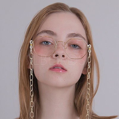 Aluminium Cable Chains/Paperclip Chains Eyeglasses Chains AJEW-AR0001-09G-1
