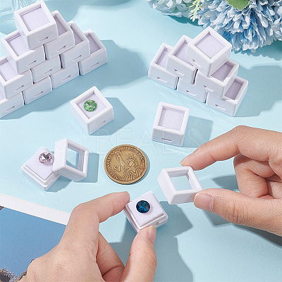 Square Plastic Loose Diamond Storage Boxes CON-WH0095-49A-1