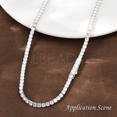 925 Sterling Silver Micro Pave Clear Cubic Zirconia Bayonet Clasps STER-C016-01A-P-1