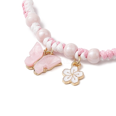 Adjustable Nylon Cord Braided Bead Bracelets for Women BJEW-JB11409-01-1