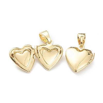 Brass Locket Pendants X-KK-P199-15G-1
