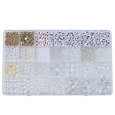 DIY 28 Style Resin & Acrylic & ABS Beads Jewelry Making Finding Kit DIY-NB0012-03J-1